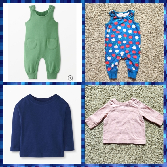 Hanna Andersson apple overalls and long sleeve T-shirt Size 3-6 months - Picture 2 of 12